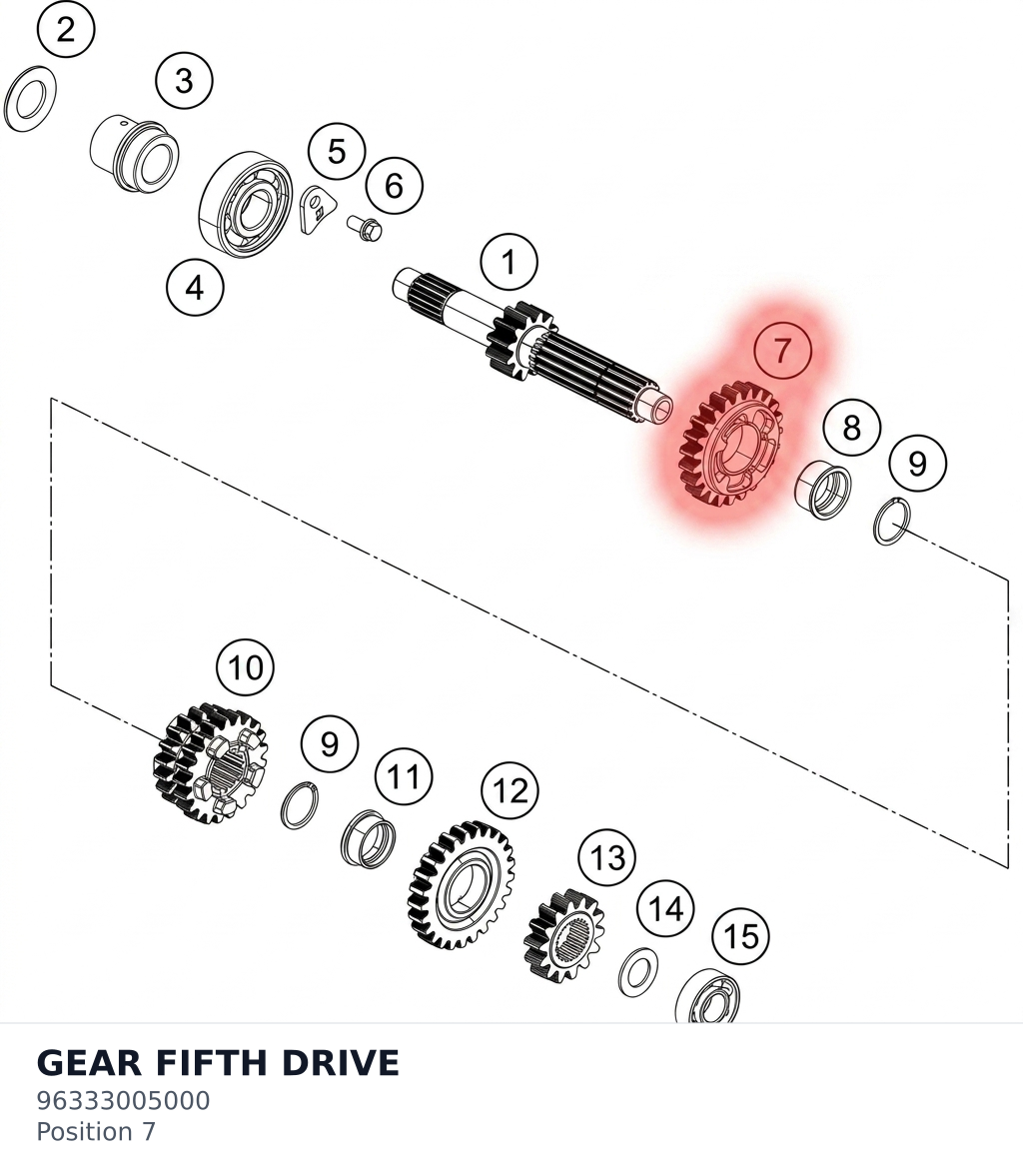 Diagram preview: GEAR FIFTH DRIVE (96333005000)