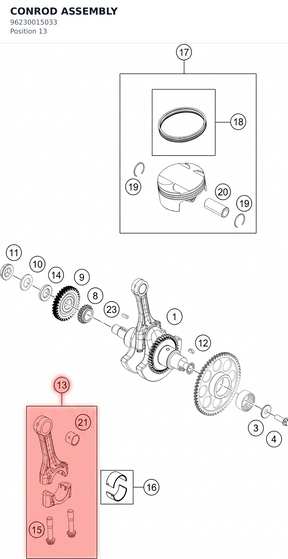 Diagram preview: CONROD ASSEMBLY (96230015033)