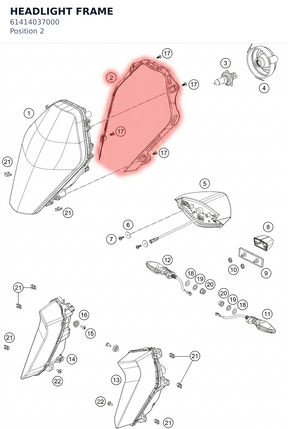 Diagram preview: HEADLIGHT FRAME (61414037000)