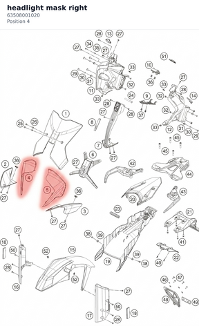 Diagram preview: headlight mask right (63508001020)