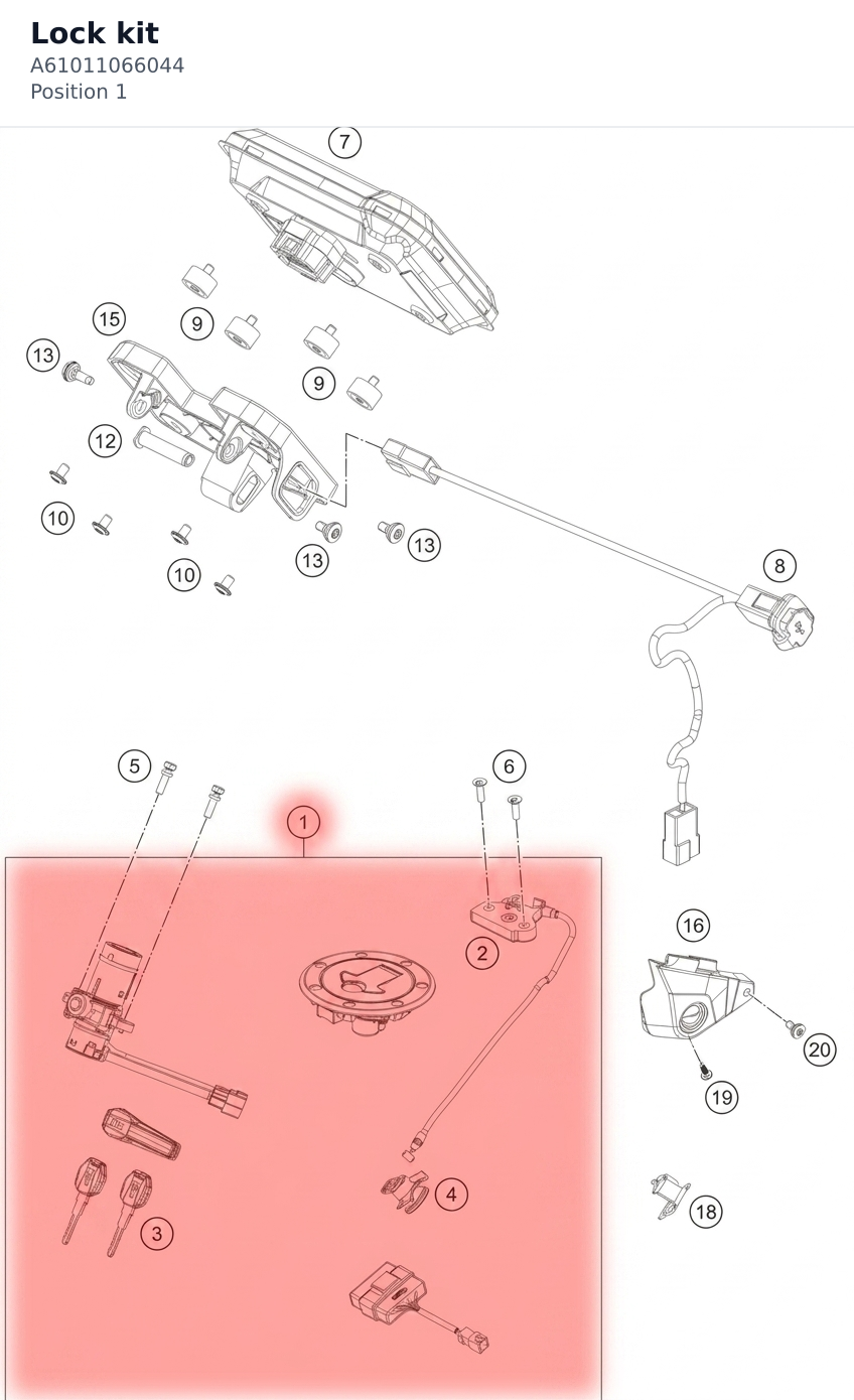 Diagram preview: Lock kit (A61011066044)
