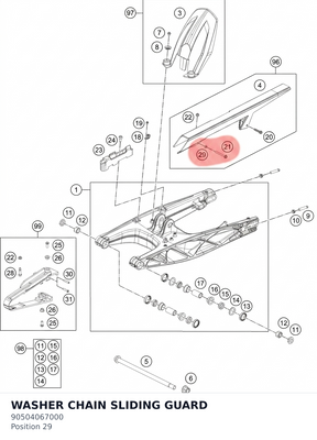Diagram preview: WASHER CHAIN SLIDING GUARD (90504067000)