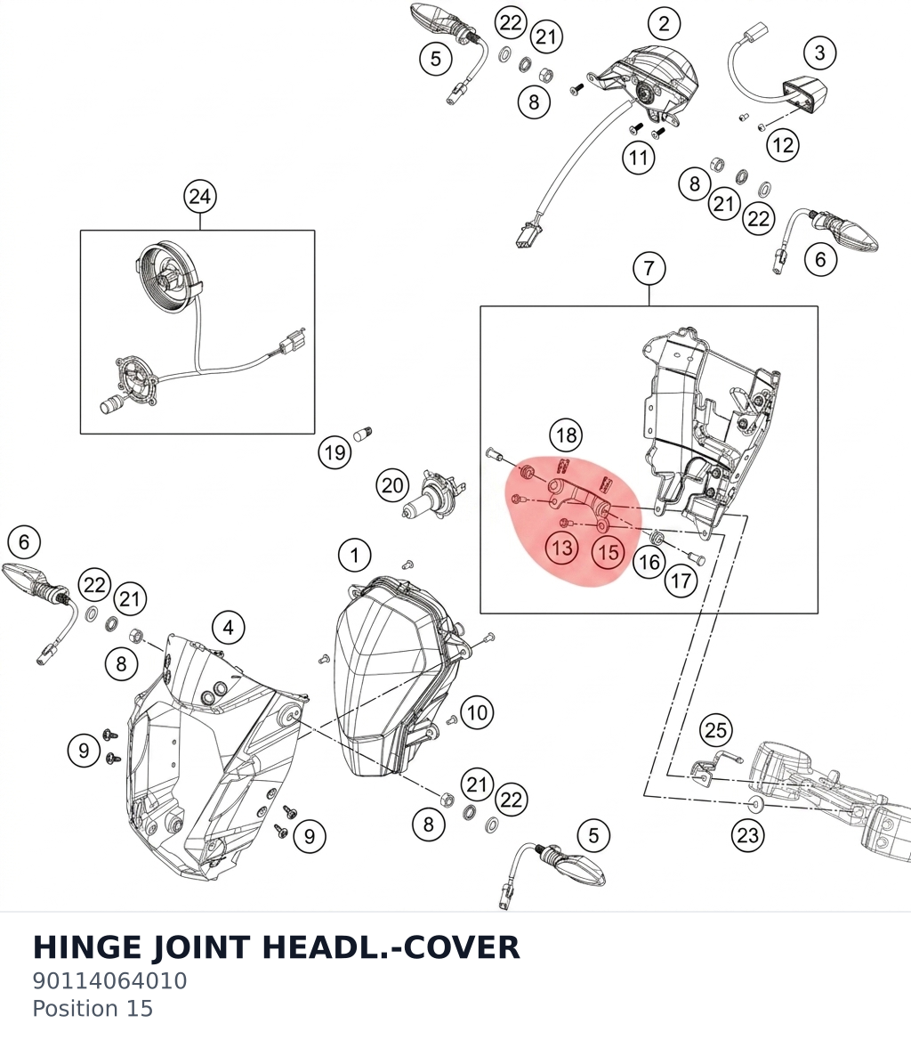 Diagram preview: HINGE JOINT HEADL.-COVER (90114064010)