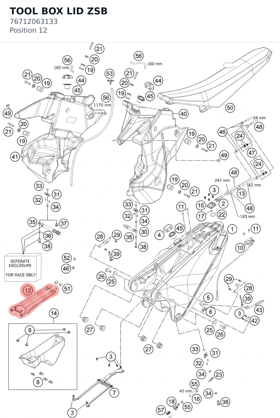 Diagram preview: TOOL BOX LID ZSB (76712063133)