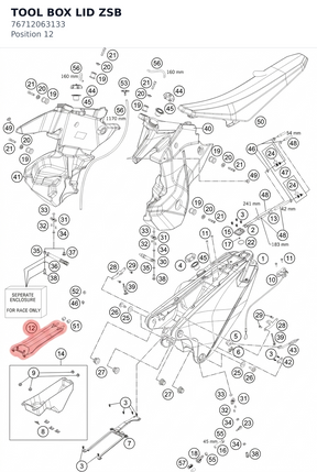 Diagram preview: TOOL BOX LID ZSB (76712063133)