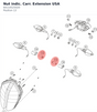 Diagram preview: Nut indic. Carr. Extension USA (64114525020)