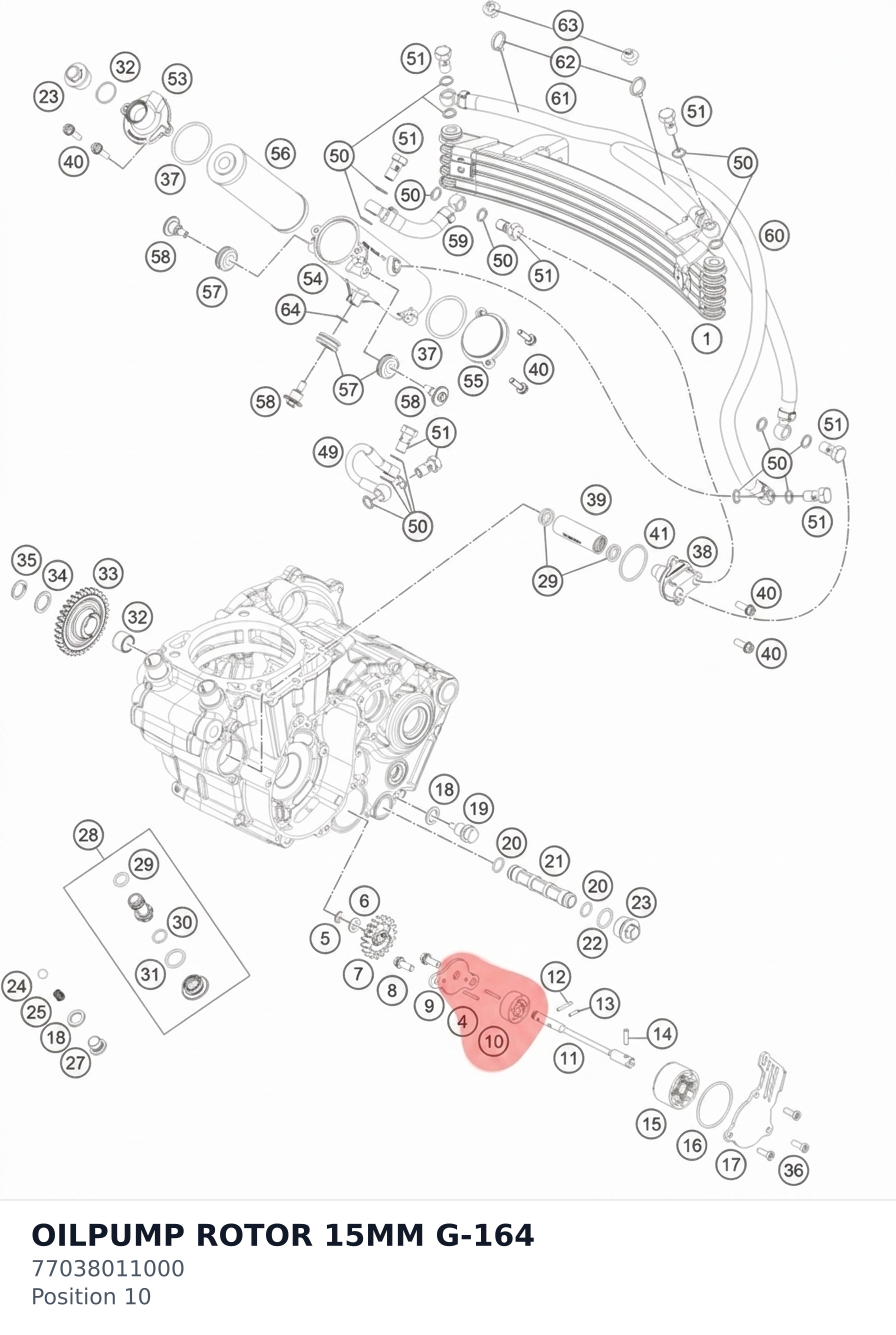 Diagram preview: OILPUMP ROTOR 15MM G-164 (77038011000)