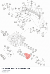 Diagram preview: OILPUMP ROTOR 15MM G-164 (77038011000)
