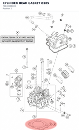 Diagram preview: CYLINDER HEAD GASKET Ø105 (76630036000)