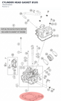 Diagram preview: CYLINDER HEAD GASKET Ø105 (76630036000)