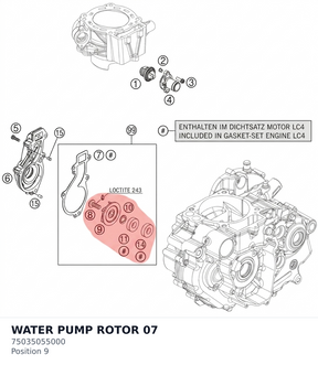 Diagram preview: WATER PUMP ROTOR 07 (75035055000)