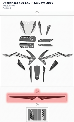 Diagram preview: Sticker set 450 EXC-F SixDays 2019 (79608298005)