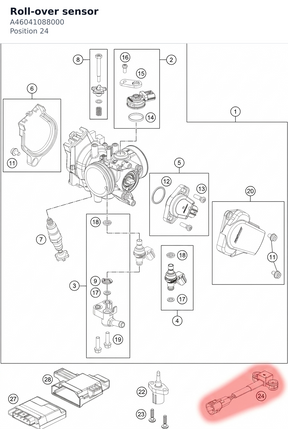 Diagram preview: Roll-over sensor (A46041088000)