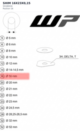 Diagram preview: SHIM 16X23X0,15 (50180016)