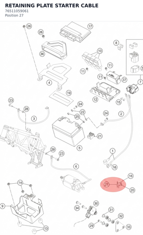 Diagram preview: RETAINING PLATE STARTER CABLE (76511059061)