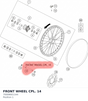 Diagram preview: FRONT WHEEL CPL.            14 (70009001144)