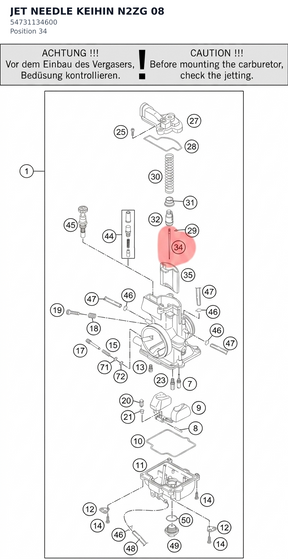 Diagram preview: JET NEEDLE KEIHIN N2ZG      08 (54731134600)
