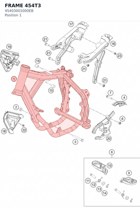 Diagram preview: FRAME 454T3 (45403001000EB)