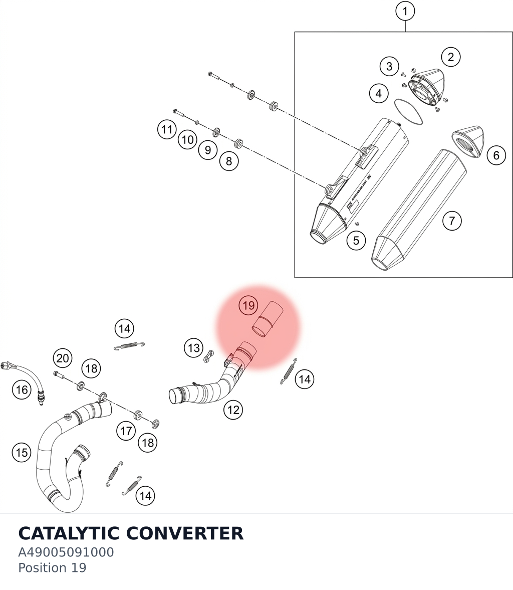 Diagram preview: CATALYTIC CONVERTER (A49005091000)