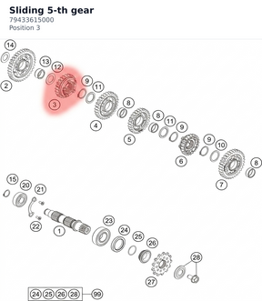 Diagram preview: Sliding 5-th gear (79433615000)