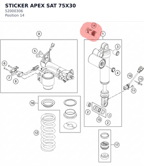 Diagram preview: STICKER APEX SAT 75X30 (52000306)