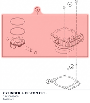 Diagram preview: CYLINDER + PISTON CPL. (79430038000)