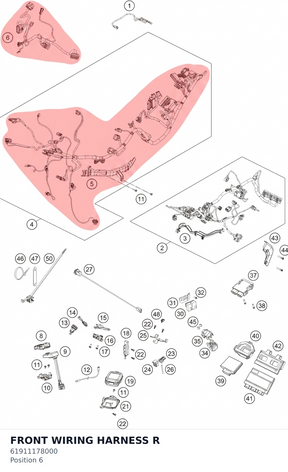 Diagram preview: FRONT WIRING HARNESS R (61911178000)