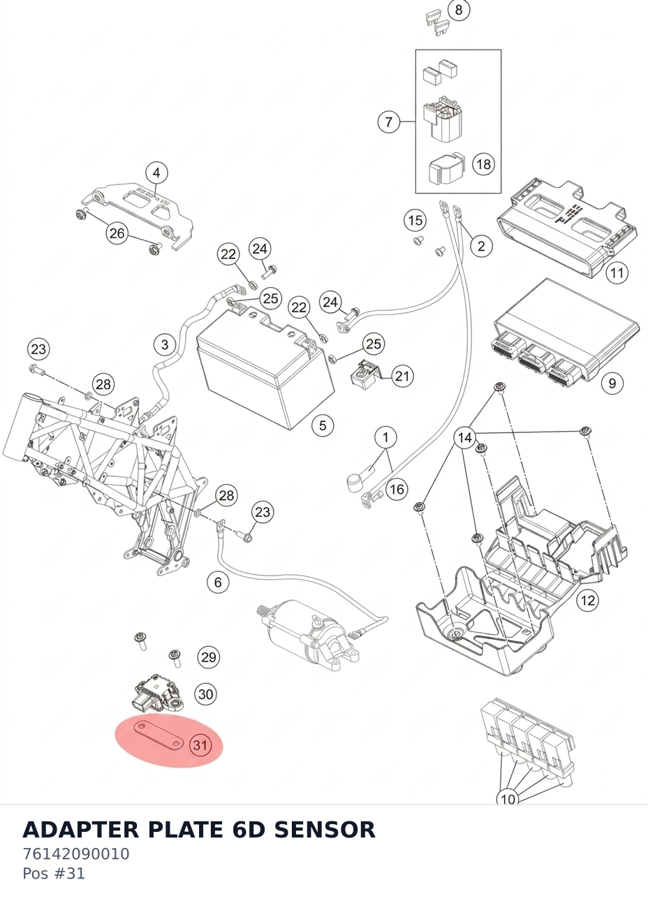 Diagram preview: ADAPTER PLATE 6D SENSOR (76142090010)