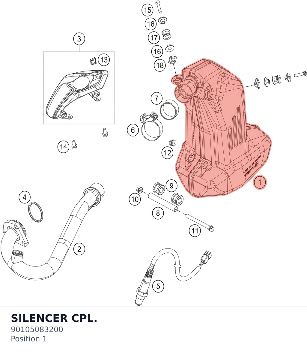 Diagram preview: SILENCER CPL. (90105083200)