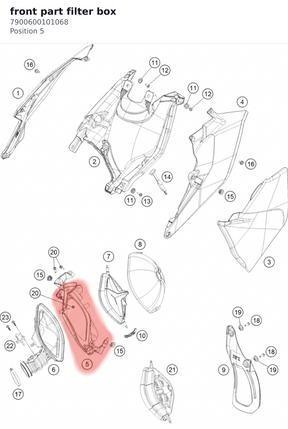 Diagram preview: front part filter box (7900600101068)