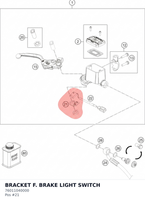Diagram preview: BRACKET F. BRAKE LIGHT SWITCH (76011040000)