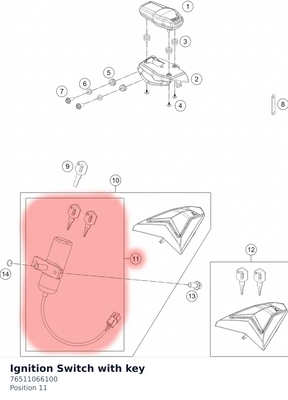 Diagram preview: Ignition Switch with key (76511066100)