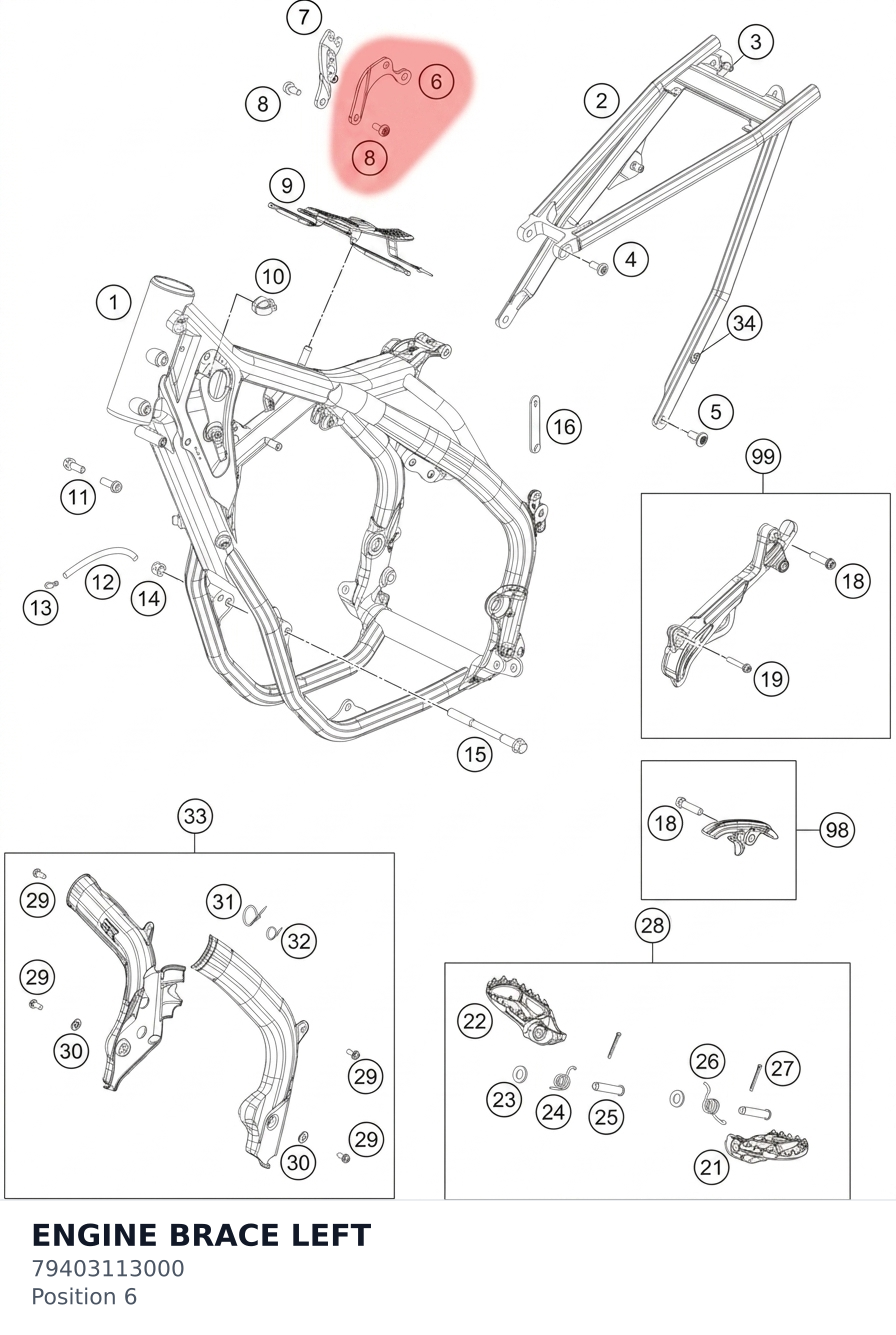 Diagram preview: ENGINE BRACE LEFT (79403113000)