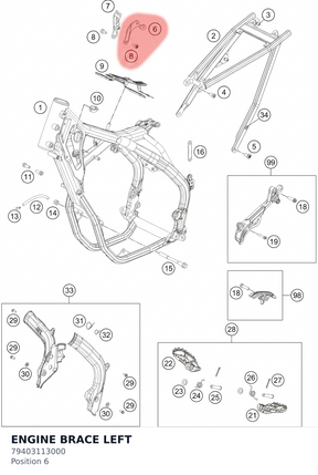 Diagram preview: ENGINE BRACE LEFT (79403113000)