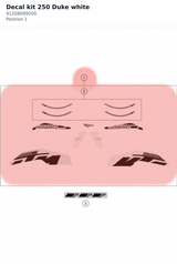 Diagram preview: Decal kit 250 Duke white (91208099200)