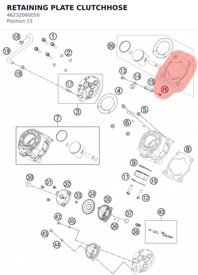 Diagram preview: RETAINING PLATE CLUTCHHOSE (46232060050)