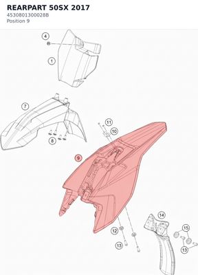 Diagram preview: REARPART 50SX 2017 (4530801300028B)