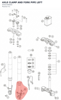Diagram preview: AXLE CLAMP AND FORK PIPE LEFT (93501006000)