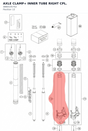 Diagram preview: AXLE CLAMP+ INNER TUBE RIGHT CPL. (48601057S2)