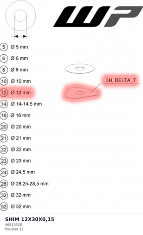 Diagram preview: SHIM 12X30X0,15 (46810520)