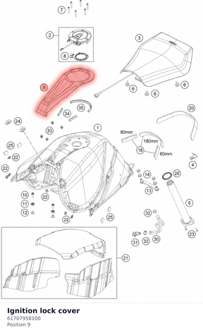 Diagram preview: Ignition lock cover (61707958100)