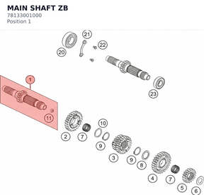 Diagram preview: MAIN SHAFT ZB (78133001000)