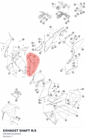 Diagram preview: EXHAUST SHAFT  R/S (6900805310004A)