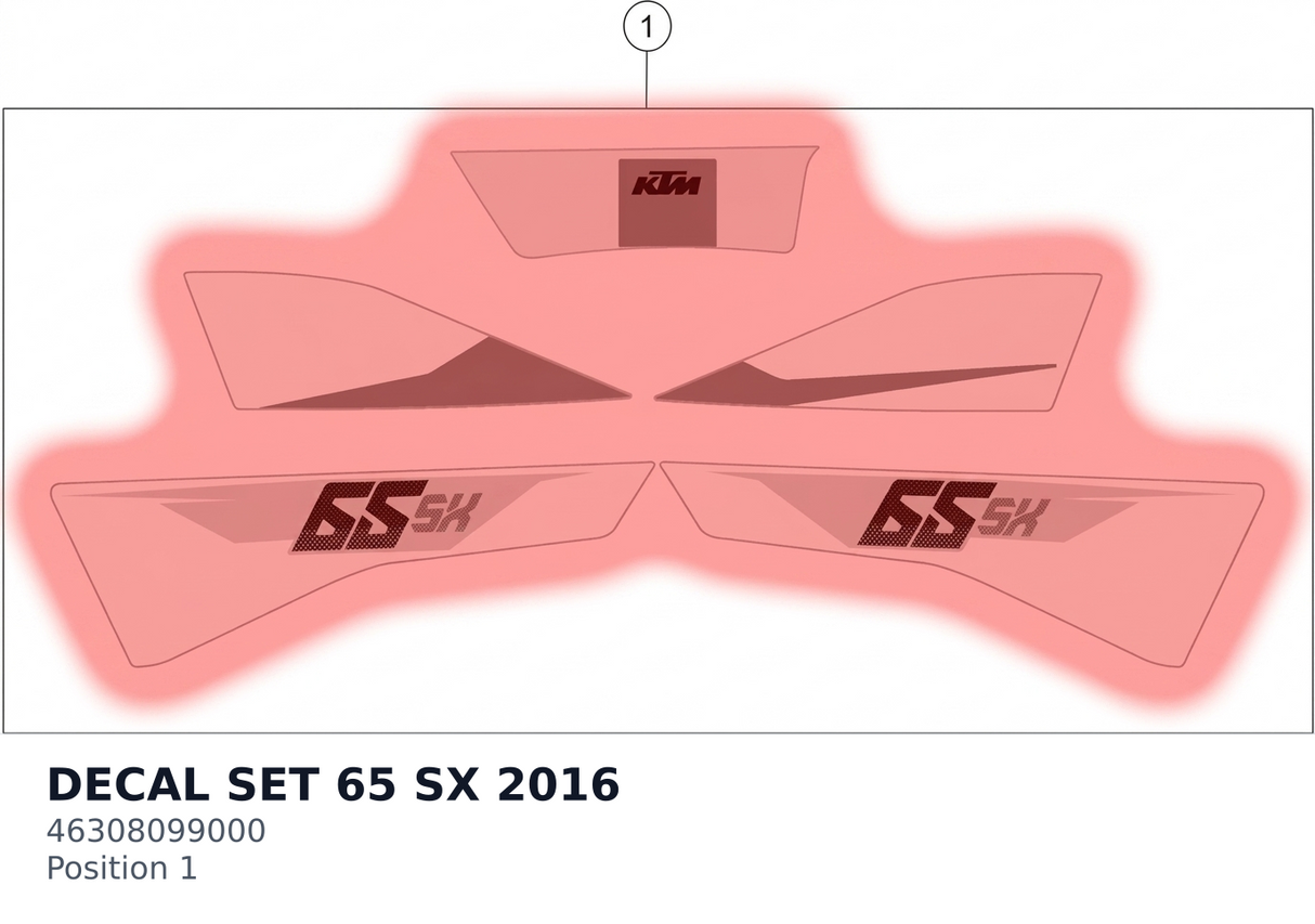 Diagram preview: DECAL SET 65 SX           2016 (46308099000)