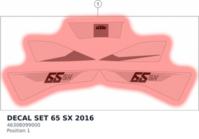 Diagram preview: DECAL SET 65 SX           2016 (46308099000)