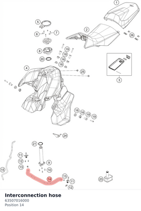 Diagram preview: Interconnection hose (63507016000)