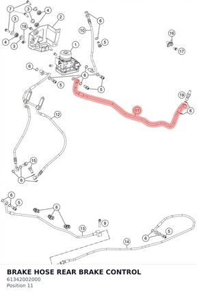 Diagram preview: BRAKE HOSE REAR BRAKE CONTROL (61342002000)