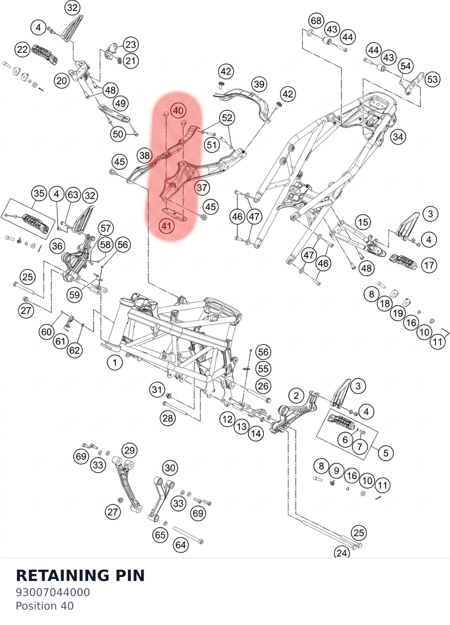 Diagram preview: RETAINING PIN (93007044000)
