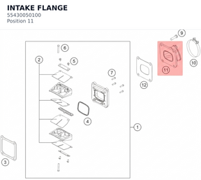 Diagram preview: INTAKE FLANGE (55430050100)