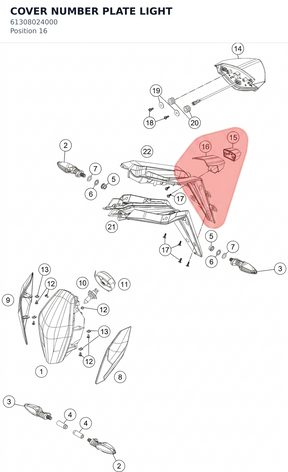 Diagram preview: COVER NUMBER PLATE LIGHT (61308024000)